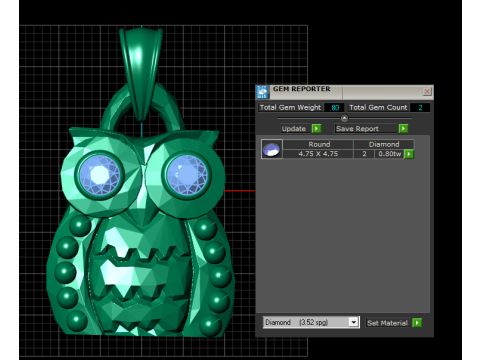 Owl gold pendant 3D प्रिंट मॉडल