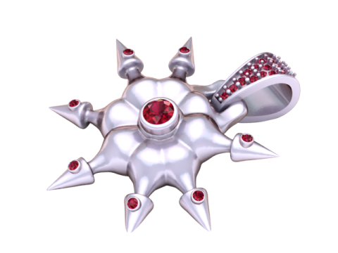 Spiked gold pendant 3Dプリントモデル