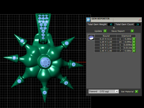 Spiked gold pendant 3D Print Model