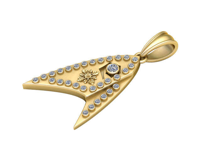 Arrowhead pendant 3D प्रिंट मॉडल .c4d .max .obj .3ds .fbx .stl .blend