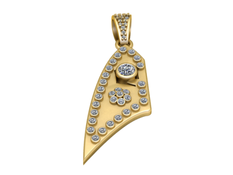 Geometric gold pendant 3Dプリントモデル