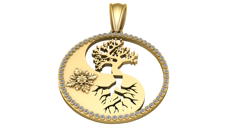 Yin Yang Pendant Model Cetak 3D .c4d .max .obj .3ds .fbx .stl .blend