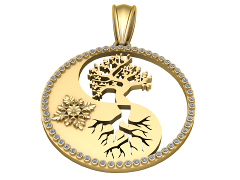 Yin Yang Pendant 3D Baskı Modeli