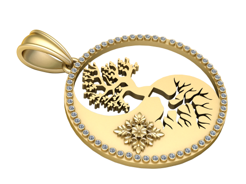 Yin Yang Pendant Model Cetak 3D