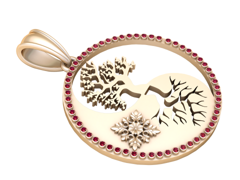 Yin Yang Pendant Model Cetak 3D