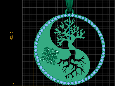 Yin Yang Pendant Model Cetak 3D