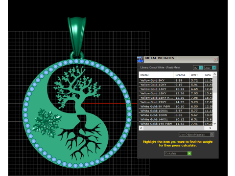 Yin Yang Pendant Model Cetak 3D