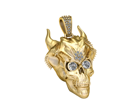 Skull pendant Modello di stampa 3D