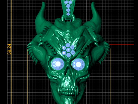 Skull pendant Modello di stampa 3D