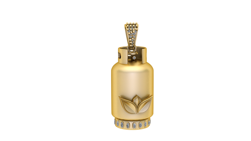 Cylinder gold pendant 3D Baskı Modeli .c4d .max .obj .3ds .fbx .stl .blend