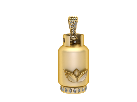 Cylinder gold pendant 3D Print Model