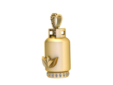 Cylinder gold pendant 3D Print Model