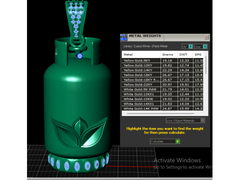 Cylinder gold pendant 3D Baskı Modeli