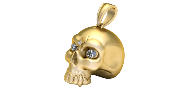 Gold skull pendant 3D Druckmodell .c4d .max .obj .3ds .fbx .stl .blend 