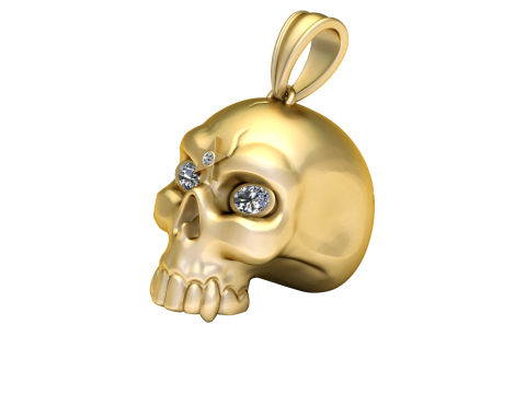 Gold skull pendant 3D Print Model