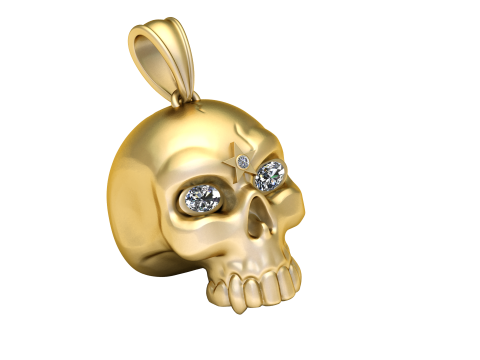 Gold skull pendant 3D Druckmodell