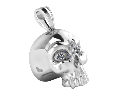 Gold skull pendant 3D Druckmodell