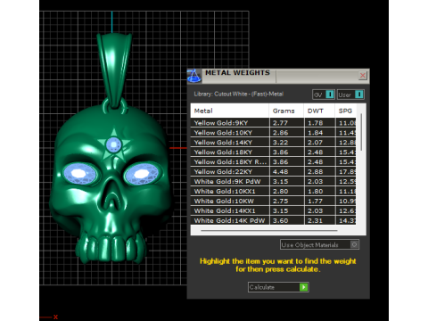 Gold skull pendant 3D Druckmodell