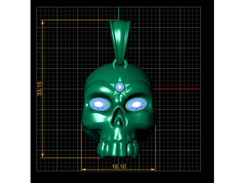 Gold skull pendant 3D Druckmodell