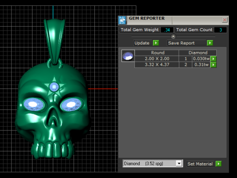 Gold skull pendant 3D Druckmodell