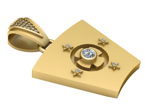 Triangle gold pendant 3D Print Model