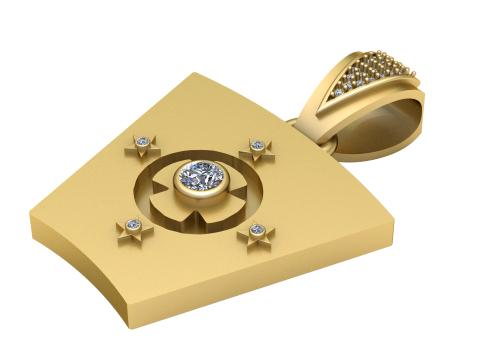Triangle gold pendant 3D printmodel