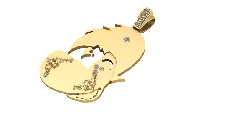 Fish pendant 3D 打印模型 .c4d .max .obj .3ds .fbx .stl .blend