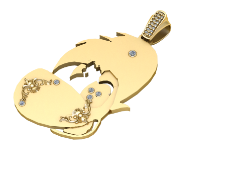 Fish pendant 3Dプリントモデル