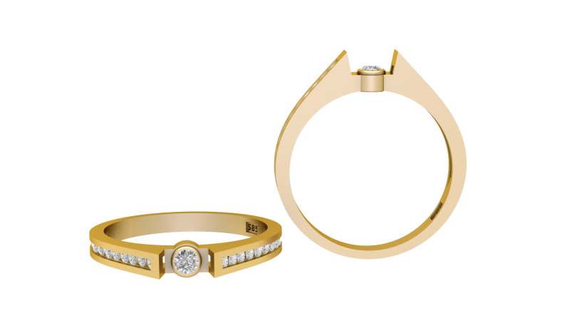 Gold ring set 3D Druckmodell .c4d .max .obj .3ds .fbx .stl .blend 