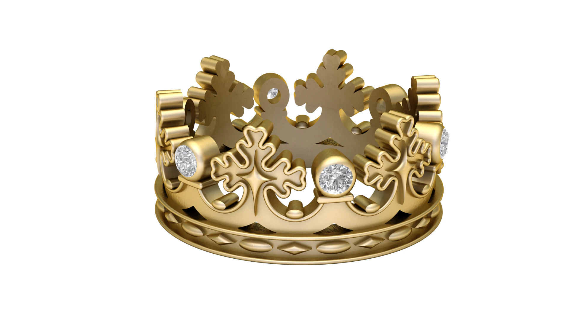 Crown ring 3D Print Model .c4d .max .obj .3ds .fbx .stl .blend