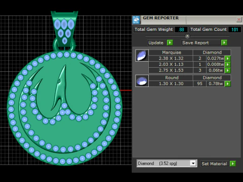 Gold Khanda Pendant 3D Print Model