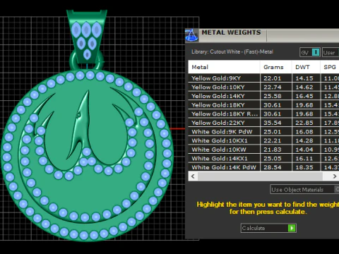 Gold Khanda Pendant 3D Print Model