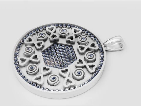 Geometric Diamond Gold Pendant 3D Print Model