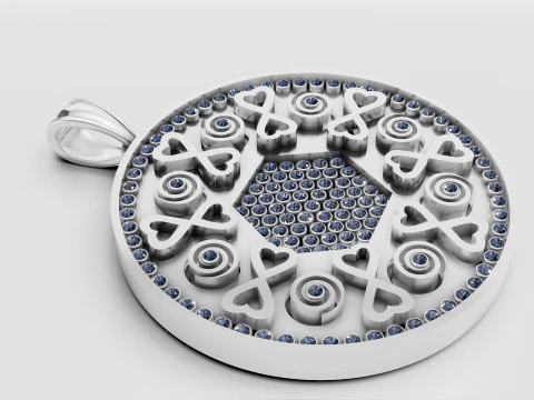Geometric Diamond Gold Pendant 3D Print Model