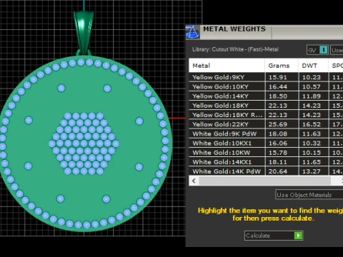 Geometric Diamond Gold Pendant 3D Print Model