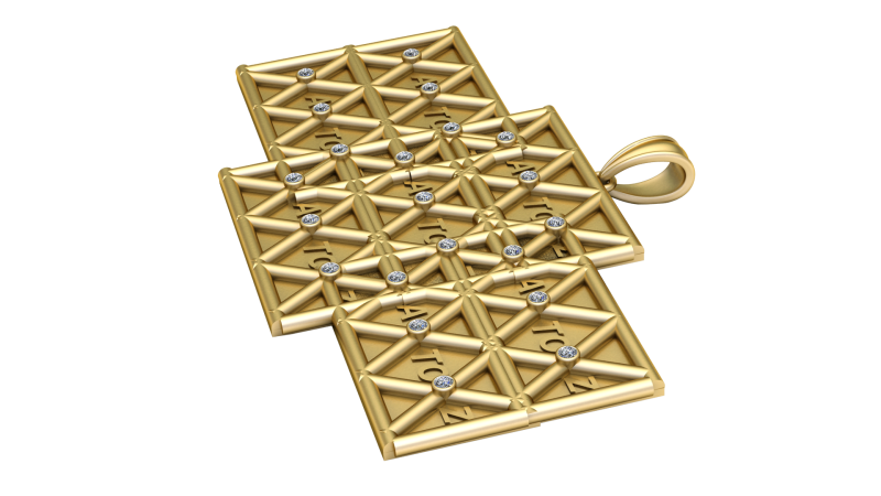 A to Z Gold Pendant 3D 打印模型 .c4d .max .obj .3ds .fbx .stl .blend 