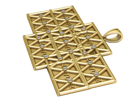 Liontin Emas A sampai Z Model Cetak 3D