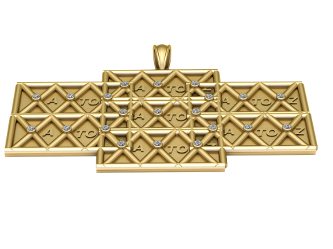 A to Z Gold Pendant 3D 打印模型