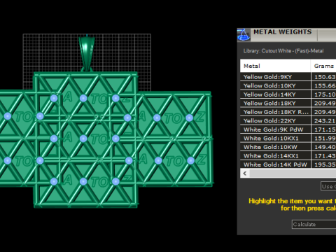 A to Z Gold Pendant 3D 打印模型