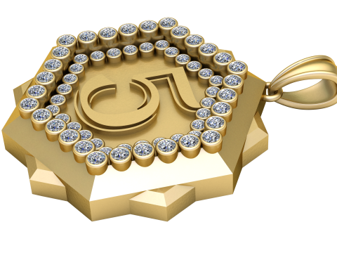 Shield Gold Pendant 3D Baskı Modeli