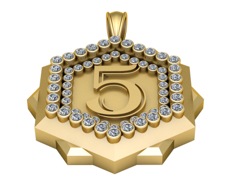 Shield Gold Pendant Modello di stampa 3D
