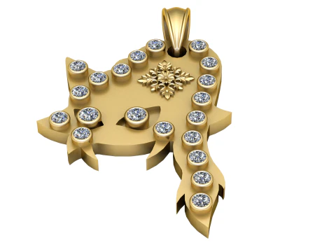 Leaf Shape Gold Pendant 3D Print Model