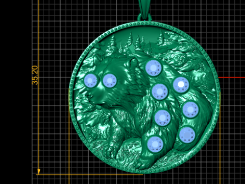 Wolf Gold Pendant 3D Принт Модель