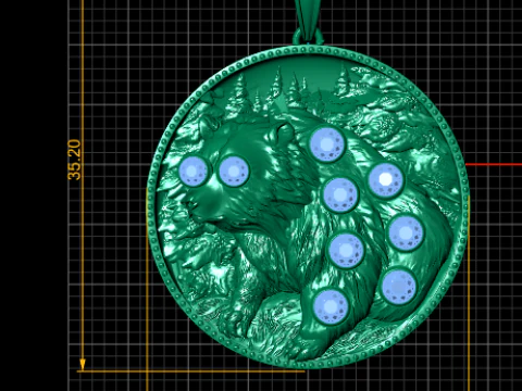 Wolf Gold Pendant 3D Print Model