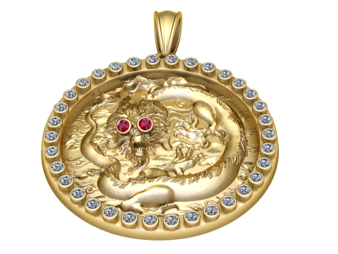 Кулон дракон 3D Принт Модель