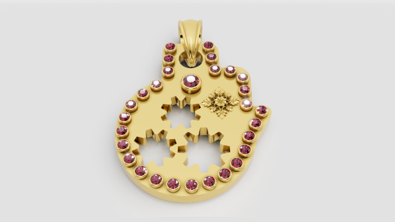 Gold Pendant Model Cetak 3D .c4d .max .obj .3ds .fbx .stl .blend 