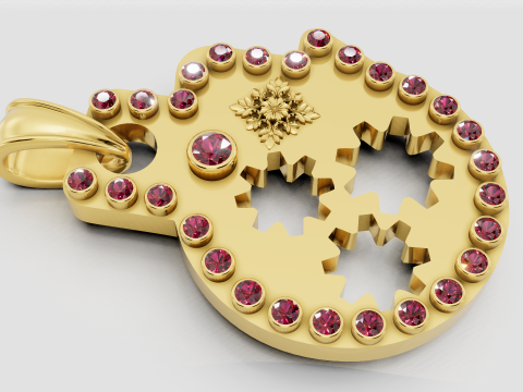 Gold Pendant Model Cetak 3D