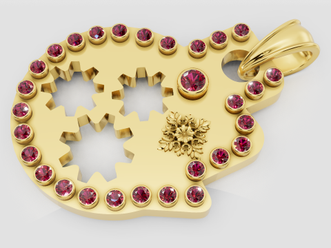 Gold Pendant Model Cetak 3D