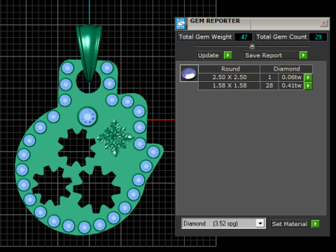 Gold Pendant Model Cetak 3D