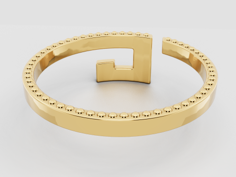 Gold Bracelet 3D Print Model